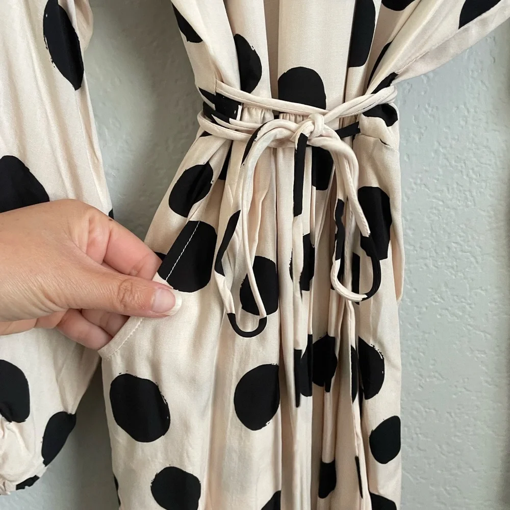 NWT KIVARI | Rammy Polka Dot Babydoll Mini Dress - Picture 7 of 9